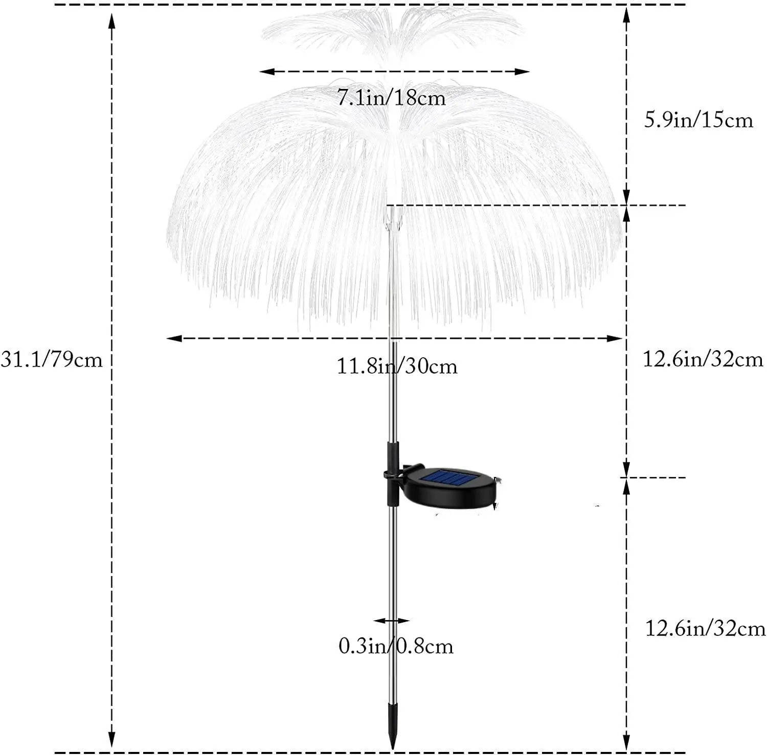 GlowJelly - Iluminação Solar LED para Jardim, Lâmpadas Exteriores Coloridas e Impermeáveis para Caminhos e Decoração