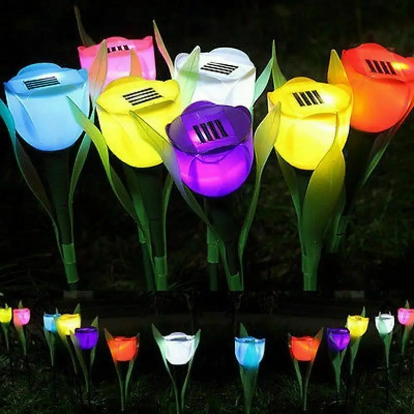 SolarTulip - Lâmpada Solar de Jardim em Forma de Tulipa para Iluminação Exterior Aconchegante