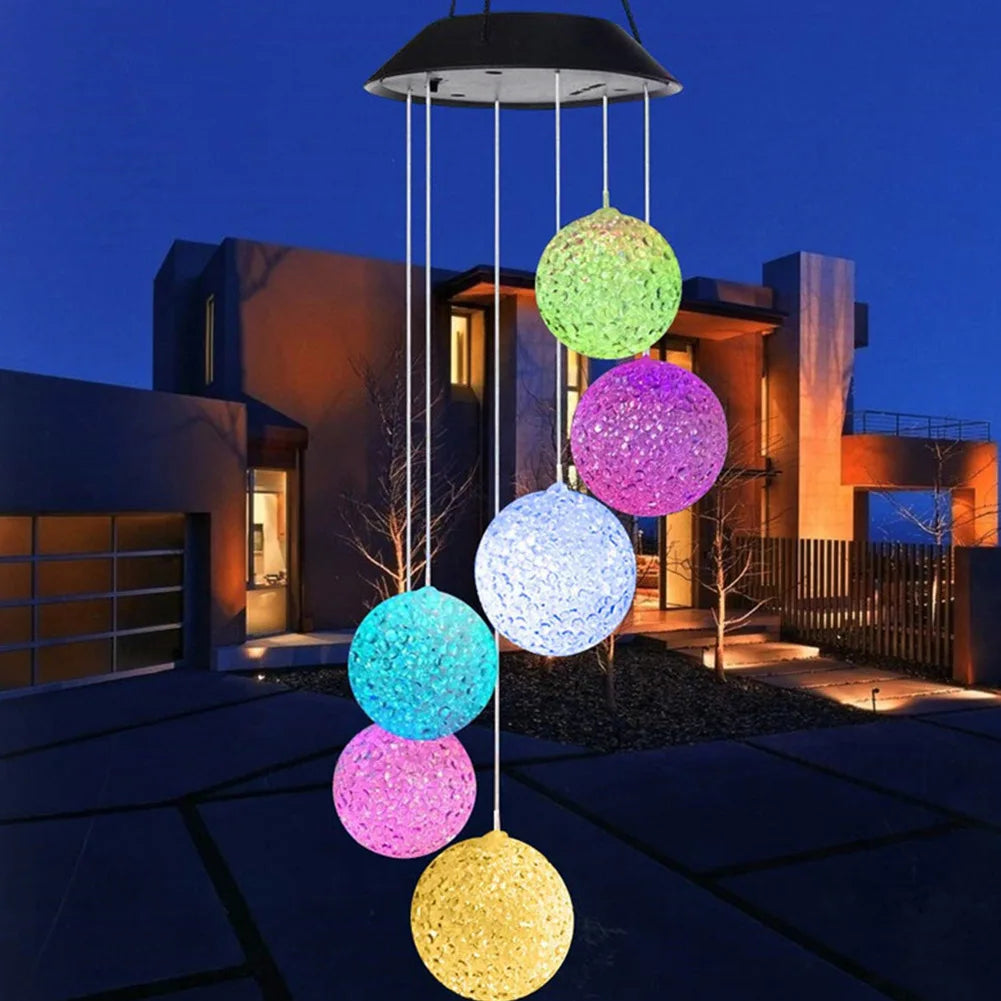 LumiSphere - Luminárias Solares Pendentes Coloridas – Bolas Solares LED para Jardim e Pátio, Iluminação Exterior Decorativa