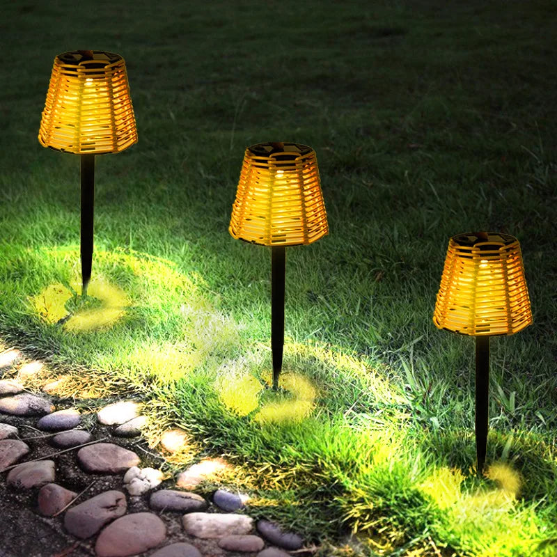 SolarGarden - Tochas de Junco com Energia Solar – Iluminação Exterior LED para Jardim, Terraço e Varanda, Resistente ao Tempo e Poupa Energia
