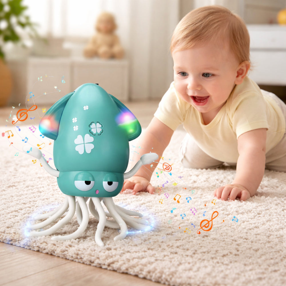 Interactive Baby Toy Music Octopus Glowing Crawling
