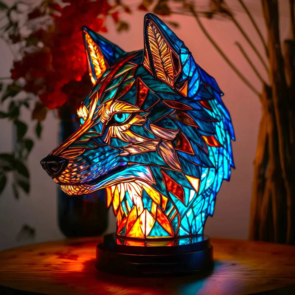 Candeeiro de mesa Vidro pintado Escultura de animais Iluminação ambiente