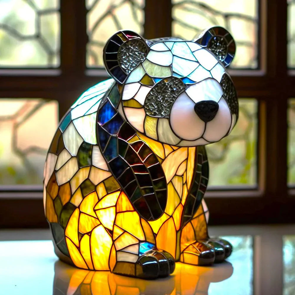 Table Lamp Stained Glass Animal Sculpture Ambient Lighting