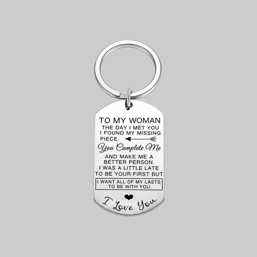 Stainless Steel Keychain Love Quote Gift Romantic Keepsake for Him 8
