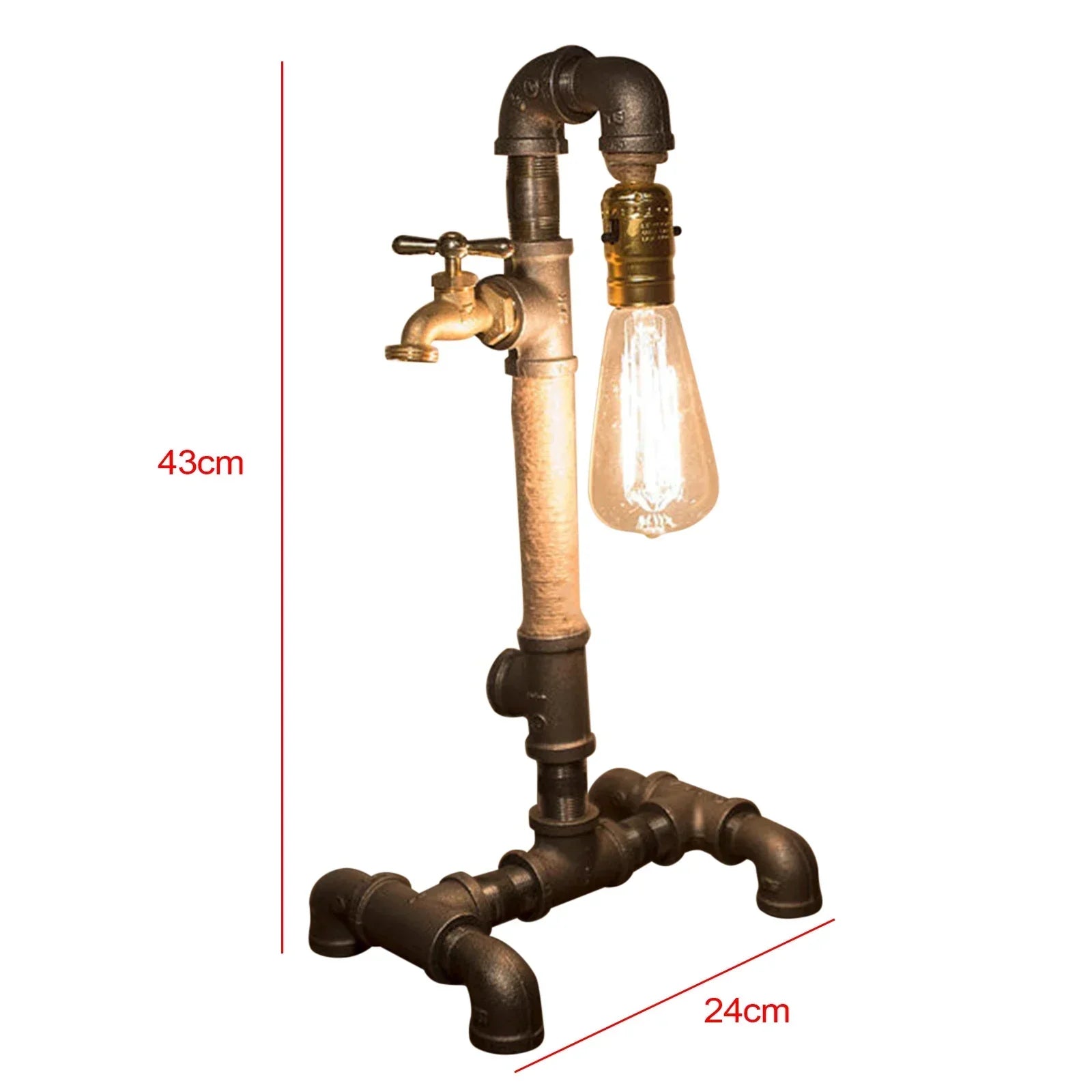 SteamLume - Steampunk Table Lamp with Industrial Vintage Design – Retro Decorative Lighting