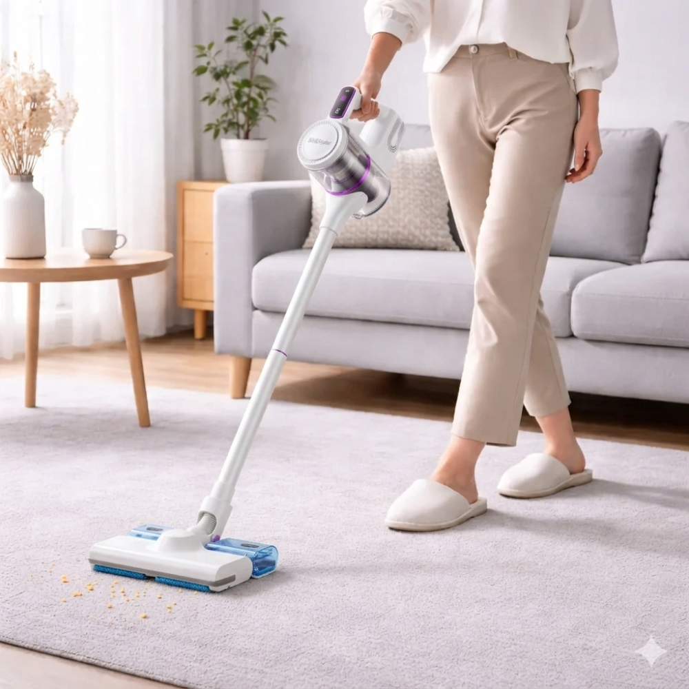 Vacuum Cleaner Cordless Stick Vacuum Rechargeable LED Floor Cleaner