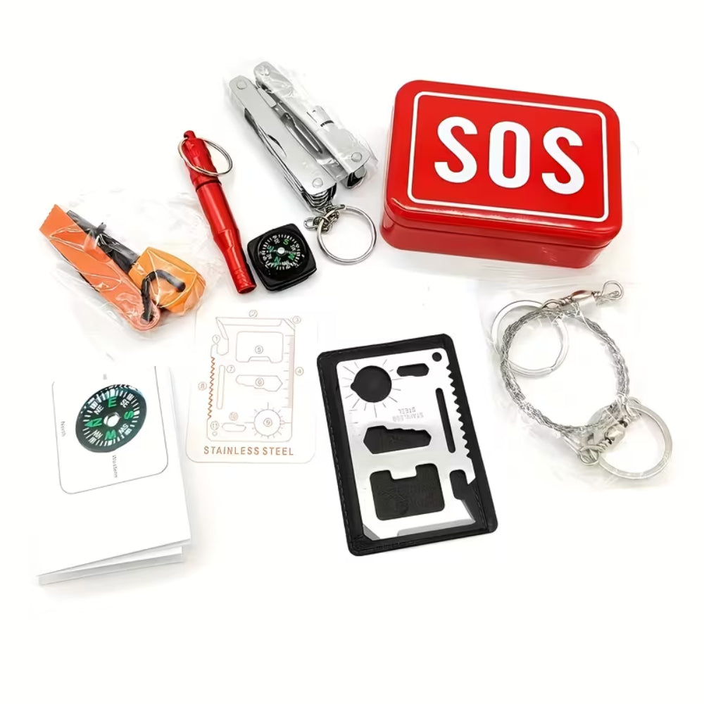 Kit Sopravvivenza Emergenza Campeggio Outdoor Multitool
