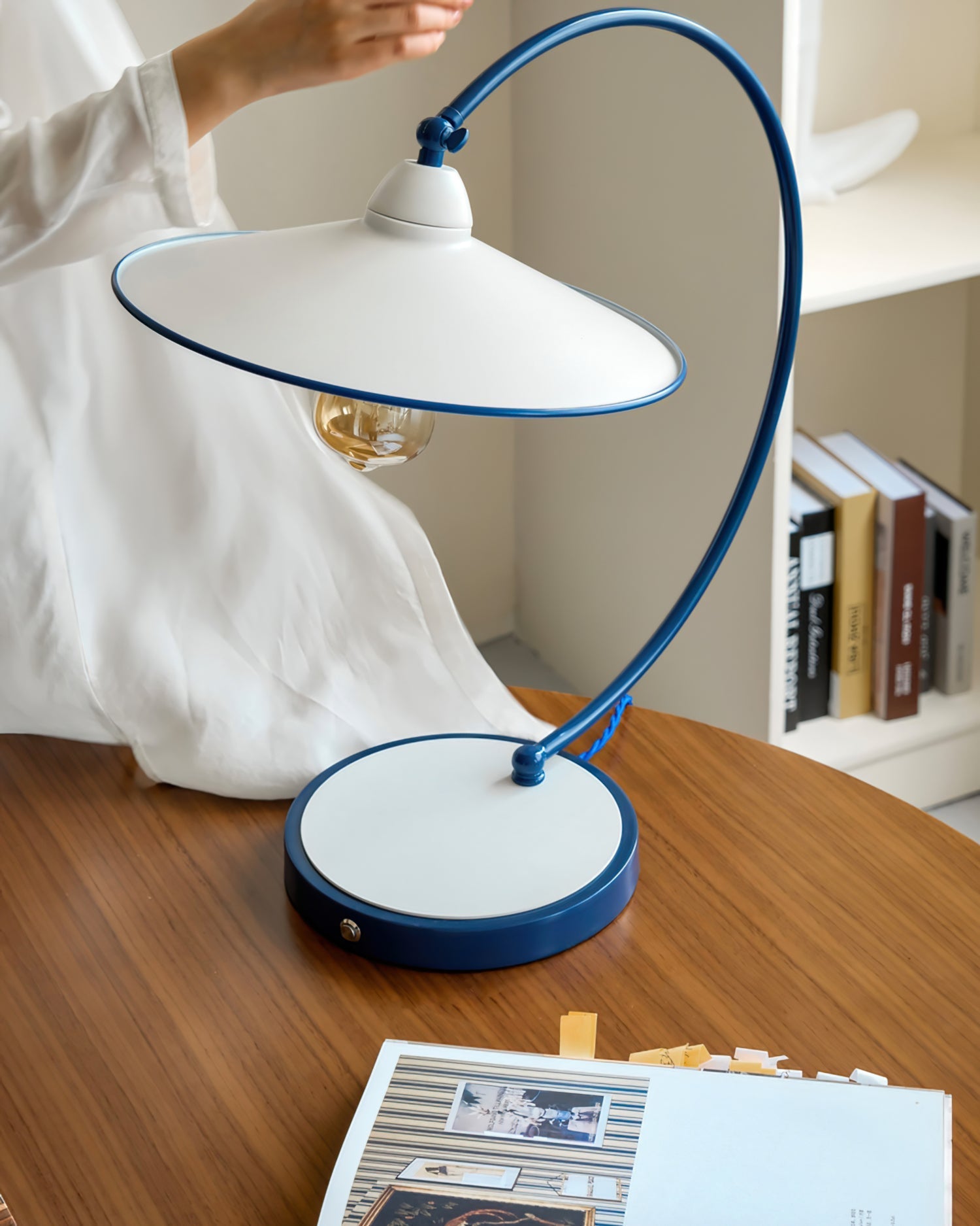 SwanGlow - Blue Design Table Lamp with Elegant Finish