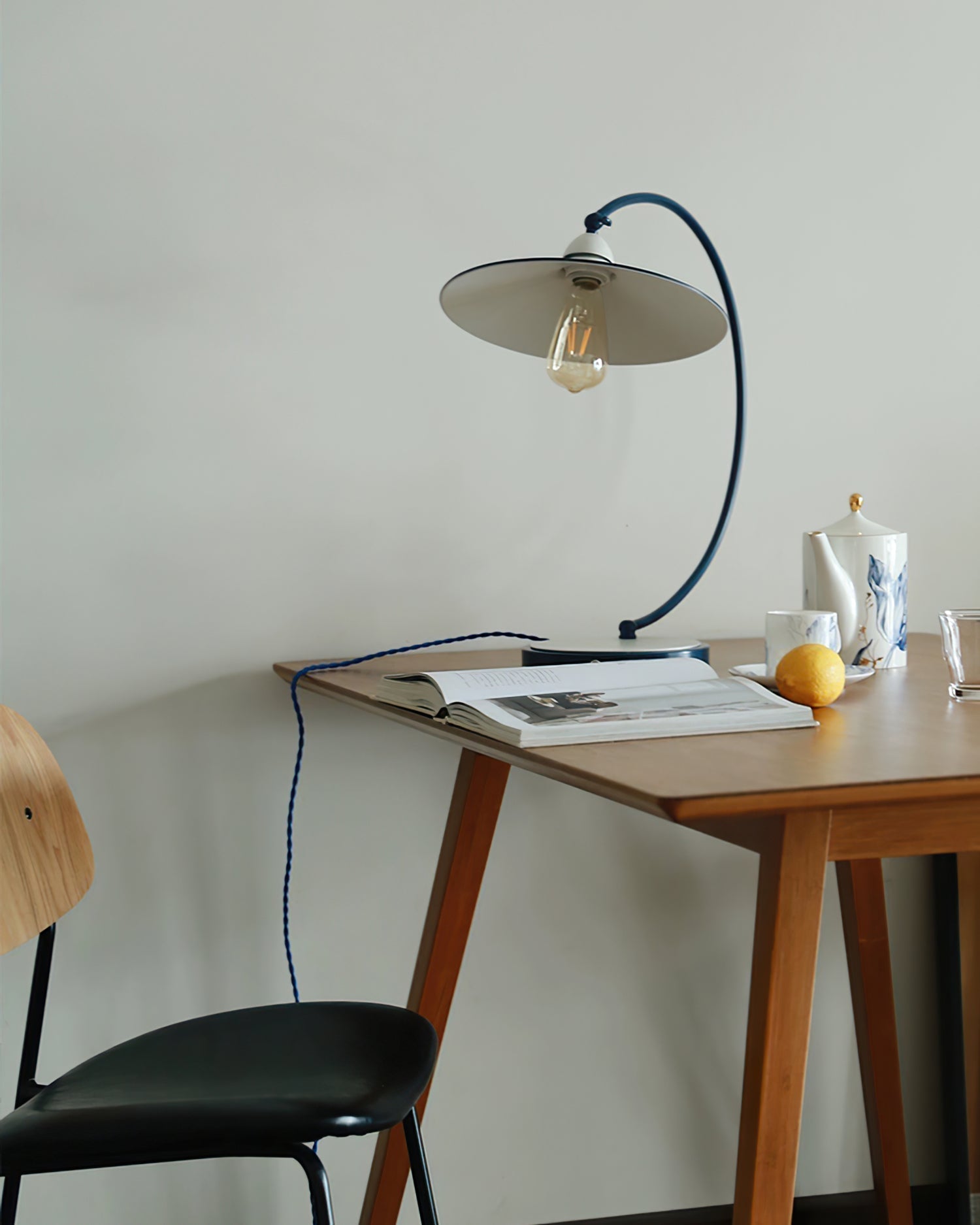 SwanGlow - Blue Design Table Lamp with Elegant Finish