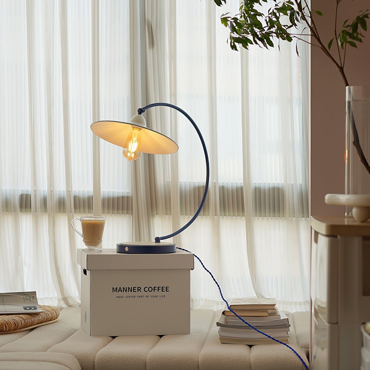 SwanGlow - Blue Design Table Lamp with Elegant Finish