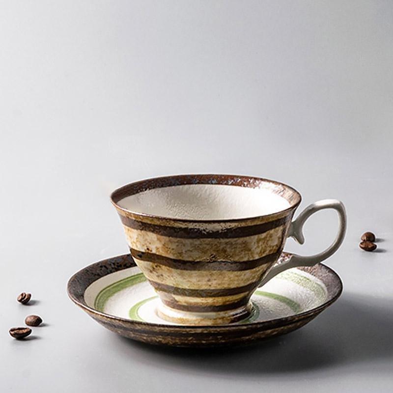 Conjunto de 2 Peças Chávena e Pires de Chá Matcha em Pedra