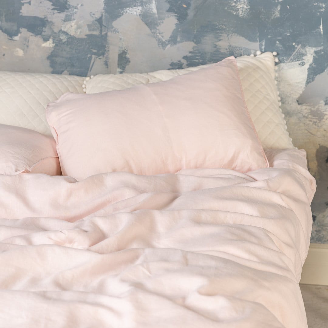 Set Copripiumino in Lino Europeo Blush
