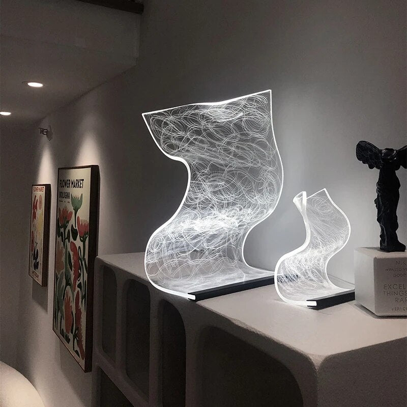 LumiAcrylic - Lampada da tavolo LED moderna in acrilico | Illuminazione decorativa elegante