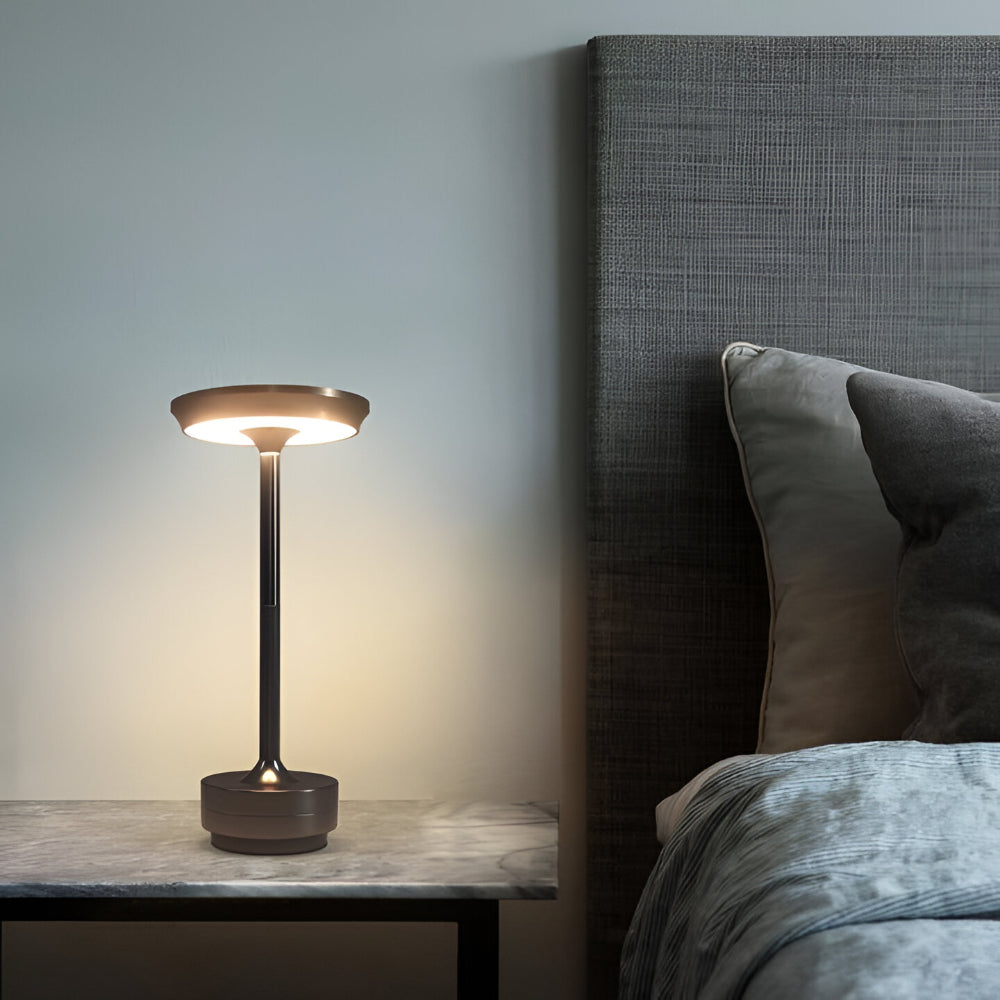 Table Lamp Wireless Rechargeable Metal Touch Dimmer