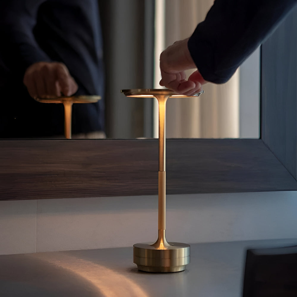 Table Lamp Wireless Rechargeable Metal Touch Dimmer