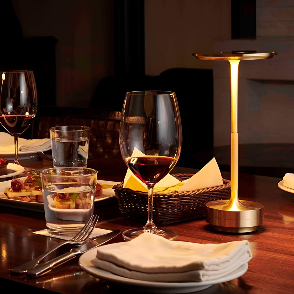 Table Lamp Wireless Rechargeable Metal Touch Dimmer