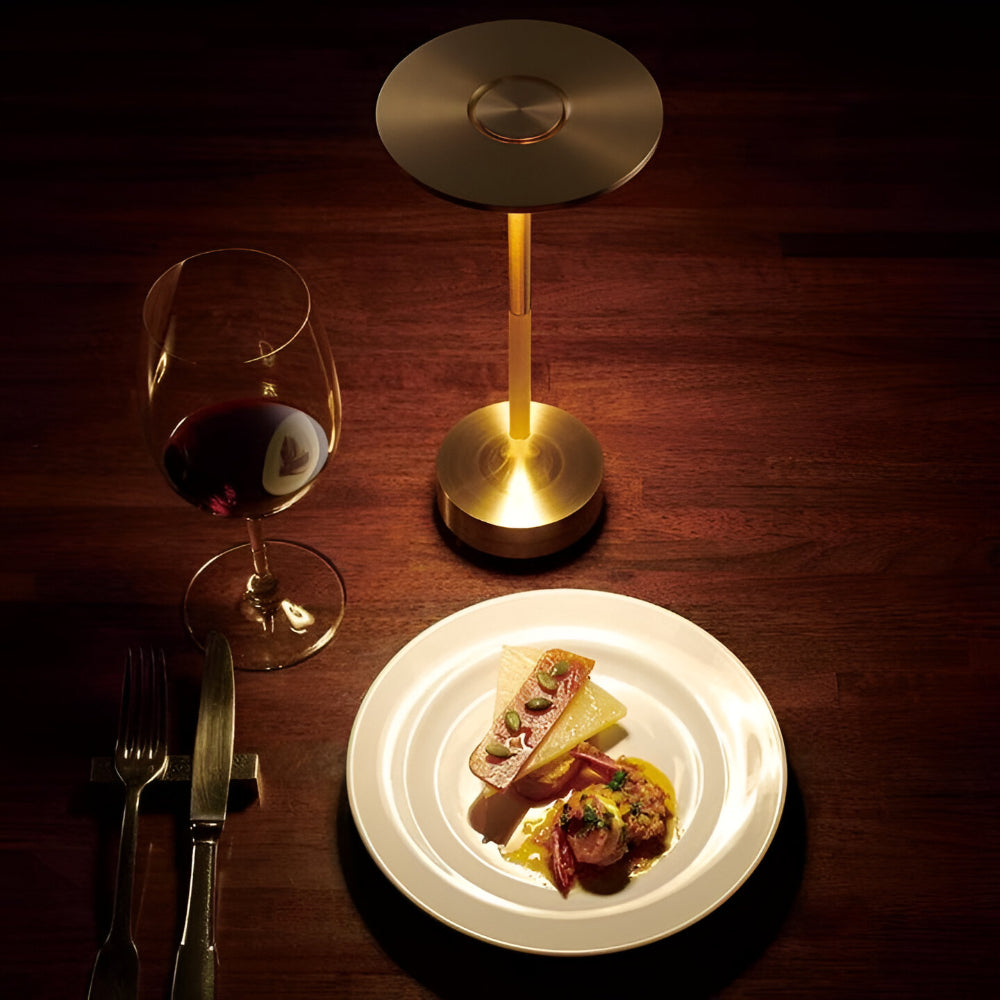 Table Lamp Wireless Rechargeable Metal Touch Dimmer