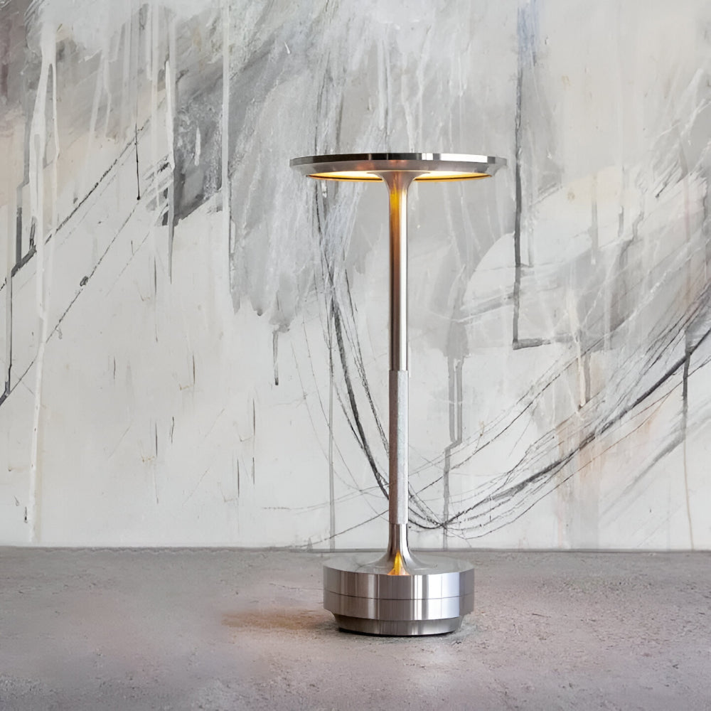Table Lamp Wireless Rechargeable Metal Touch Dimmer