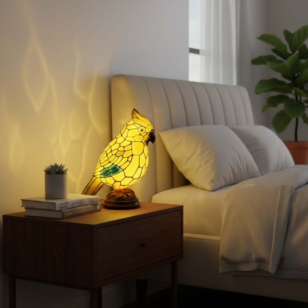 Candeeiro de Mesa Forma Pássaro USB Alimentado LED Lampada