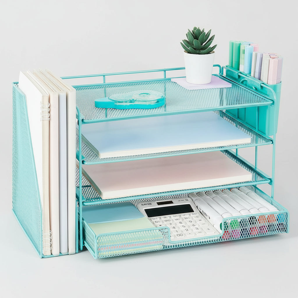 Desk Organizer Adjustable Drawer Vertical File Holder Office Storage