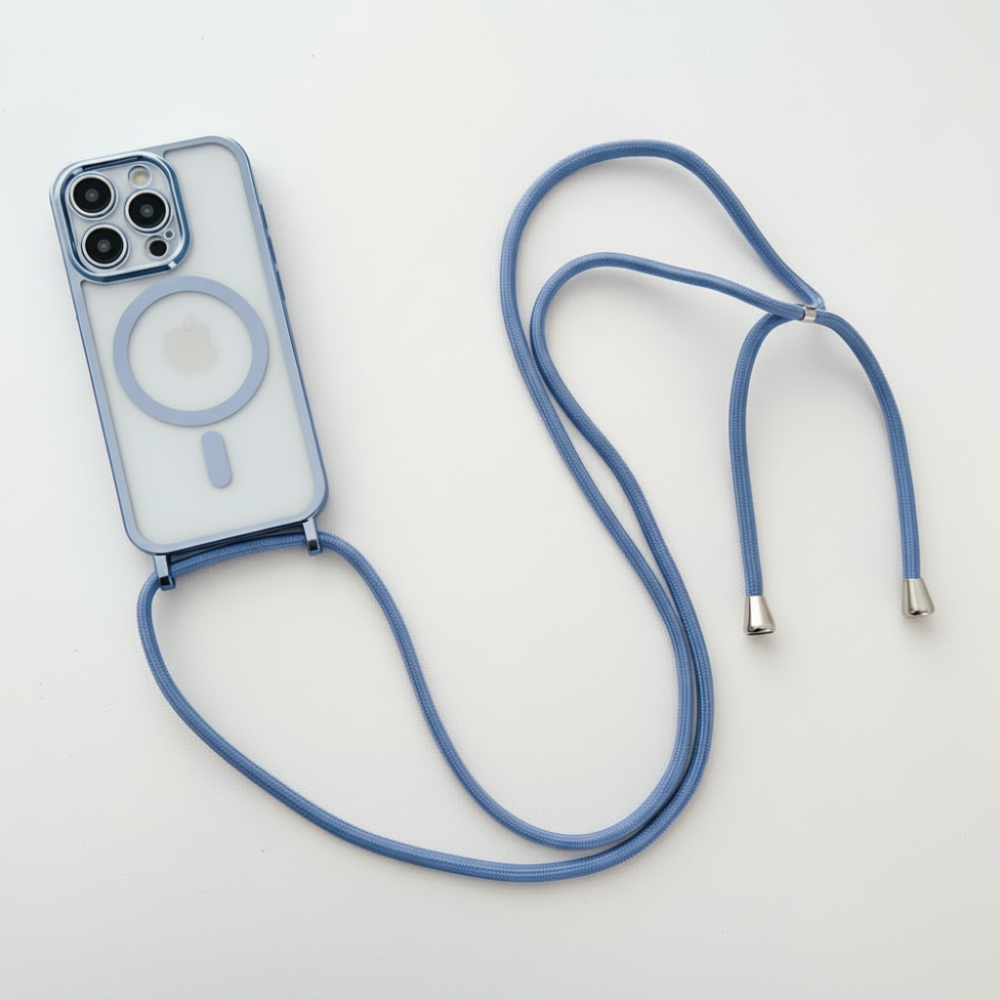 Telefoonhoes MagSafe Crossbody Leren Strap Beschermhoes