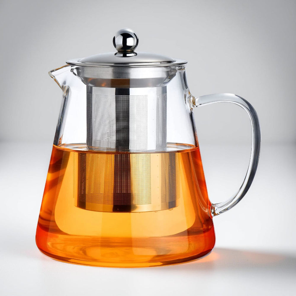 Glass Teapot Removable Tea Filter Borosilicate Design
