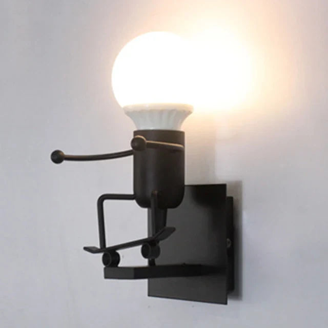 RobotGlow - Creative Robot Wall Lamp in Industrial Style