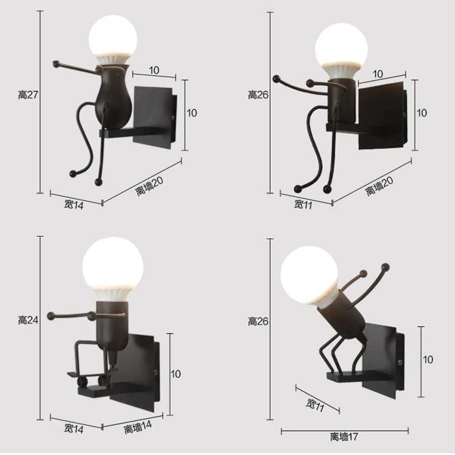 RobotGlow - Creative Robot Wall Lamp in Industrial Style