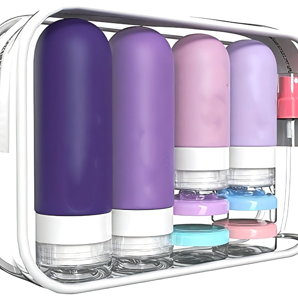 Set de Contenedores para Botellas de Viaje Artículos de Tocador Botellas de Viaje Recargables