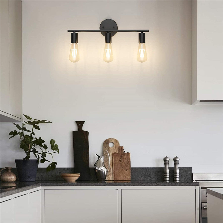 IndustrialGlow - Lampada da parete moderna a 3 bracci in stile industriale con illuminazione LED