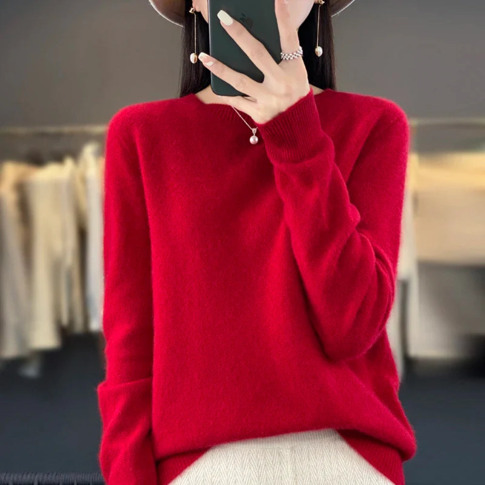 Maglione Donna Caldo Lavorato a Maglia Manica Lunga Casual