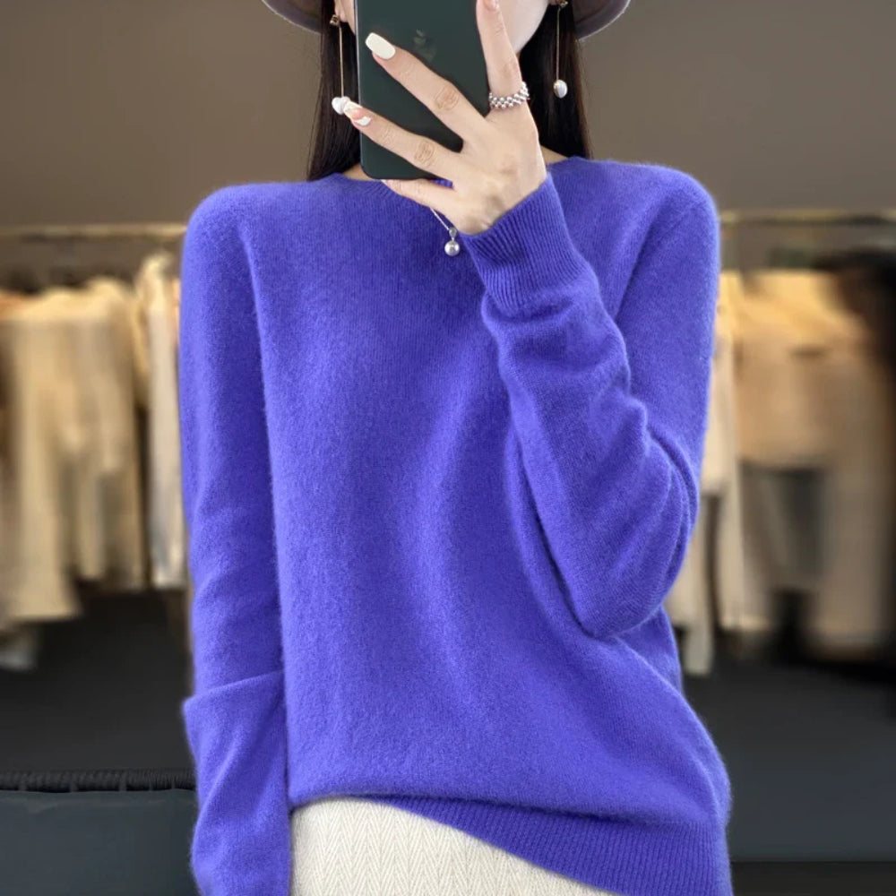 Trui Dames Warme Gebreide Pullover Lange Mouw Casual