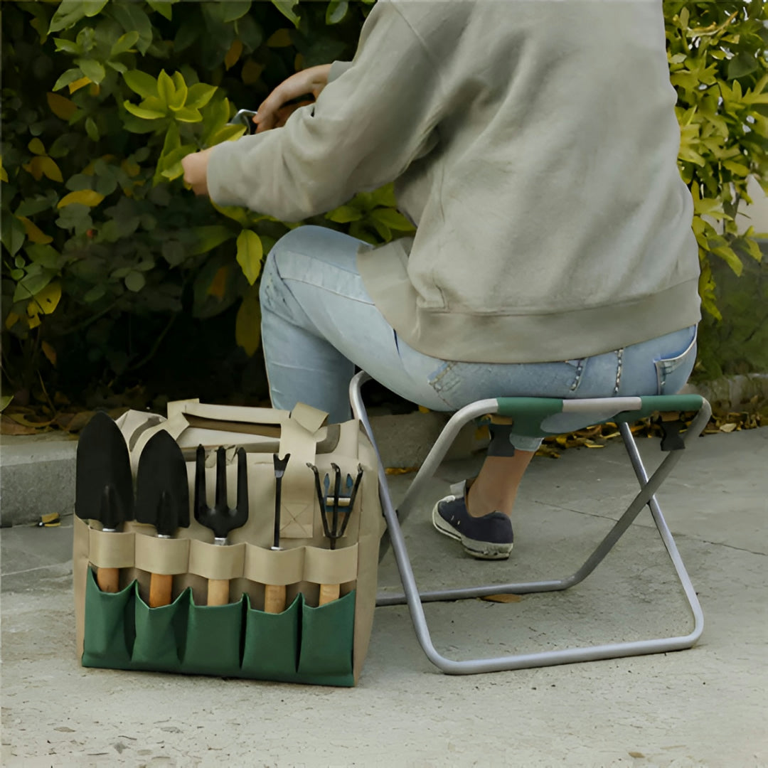 Tuingereedschap Set Opvouwbaar Draagbaar Tuinset Kruk
