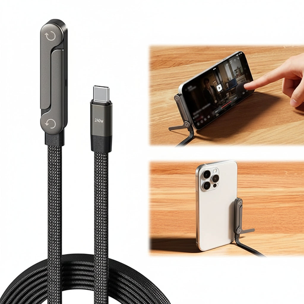 USB C Kabel Telefoonhouder 90° Hoek 65W Snelladen