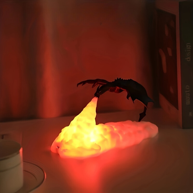 FireDragon - Dragão 3D USB Recarregável Lâmpada de Noite