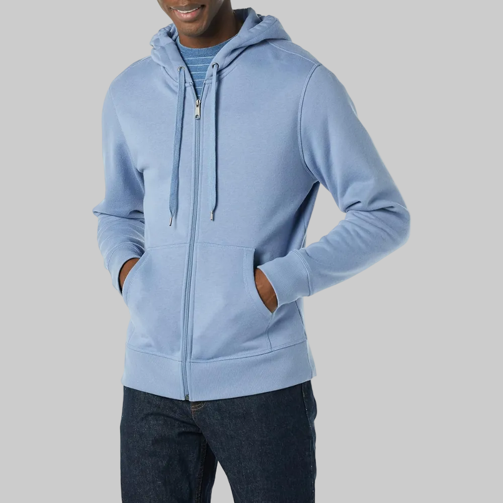Men's Hoodie Zipper Fleece Lining Comfort Warmth