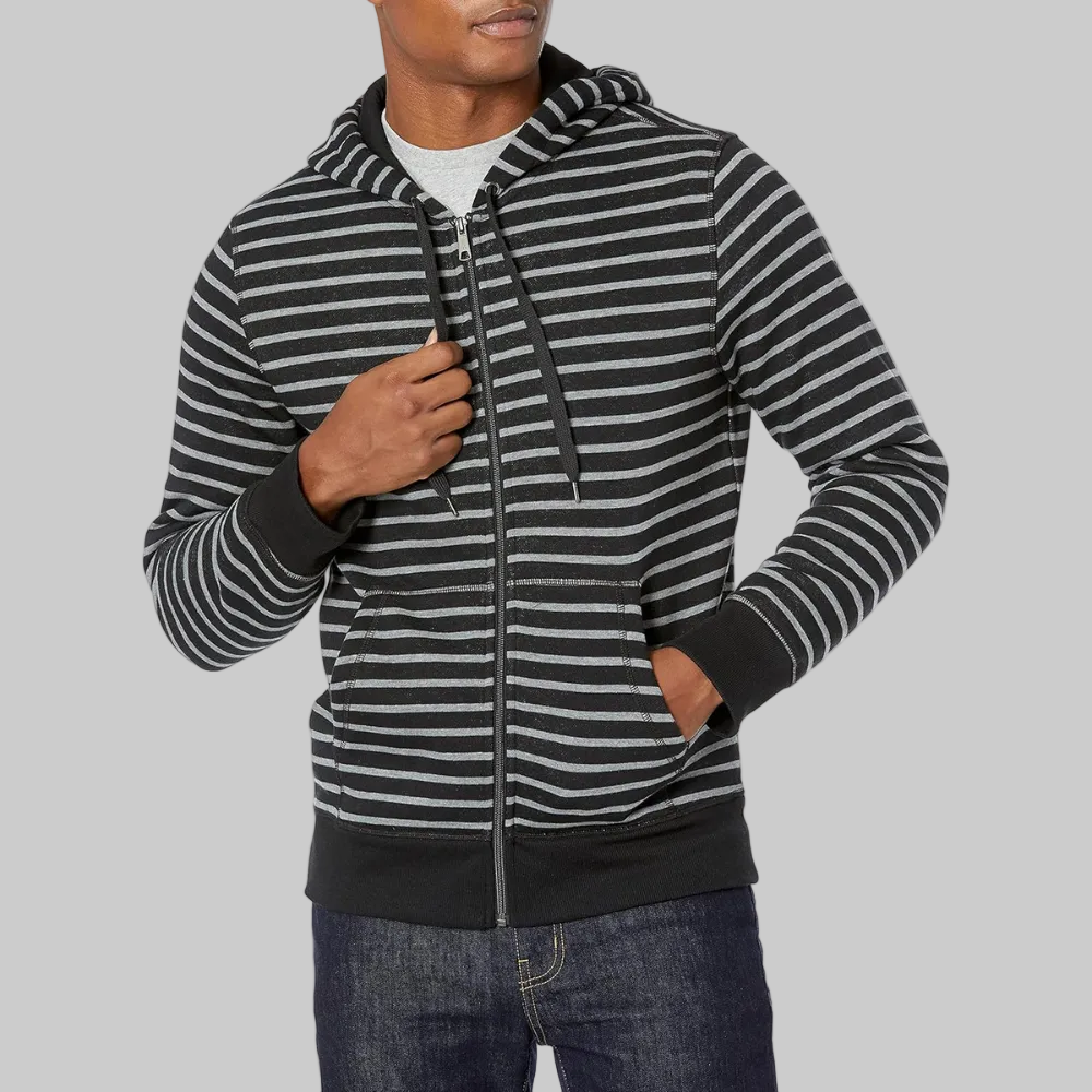 Men's Hoodie Zipper Fleece Lining Comfort Warmth