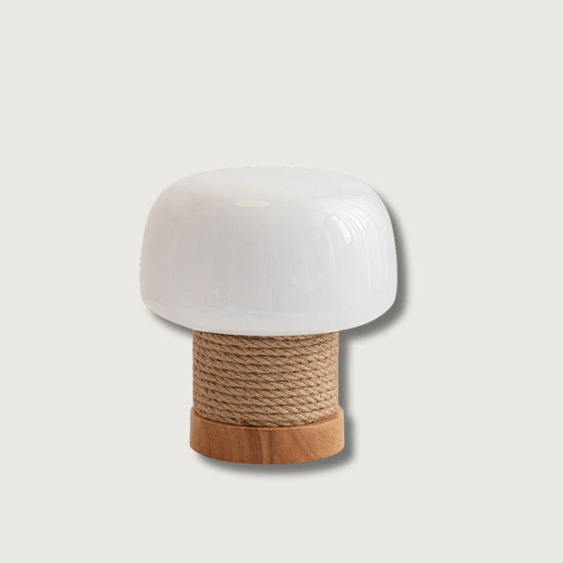 LumiWood - Lámpara de mesa moderna con base de madera