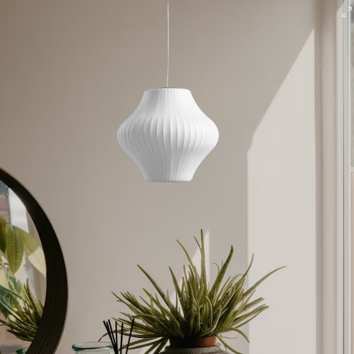 NordicGlow - Candeeiro Suspenso Branco Moderno em Estilo Escandinavo para Sala de Estar e de Jantar