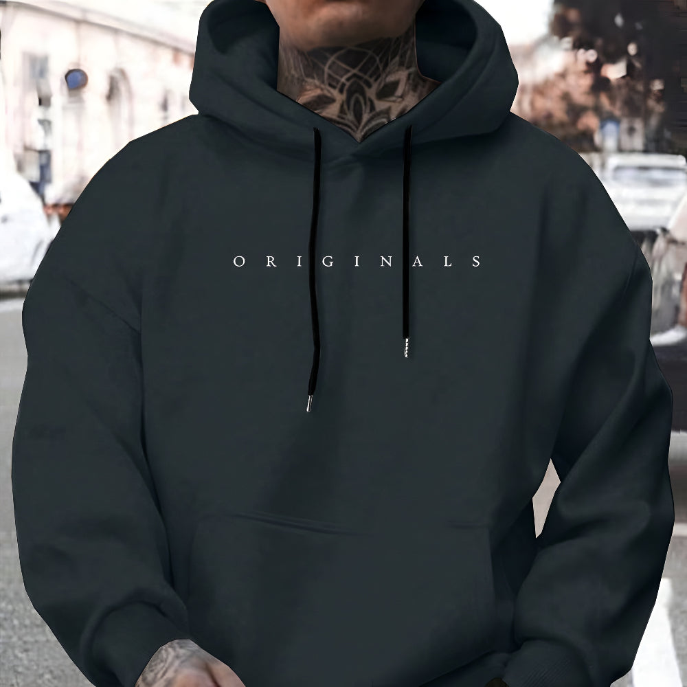 Uomo Felpa Cappuccio Felpa Casual Tasche Manica Lunga