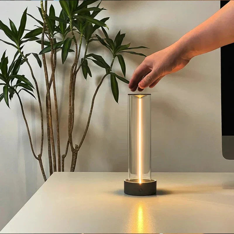 LumiSphere - Candeeiro de Mesa Tátil Regulável com Design LED Minimalista
