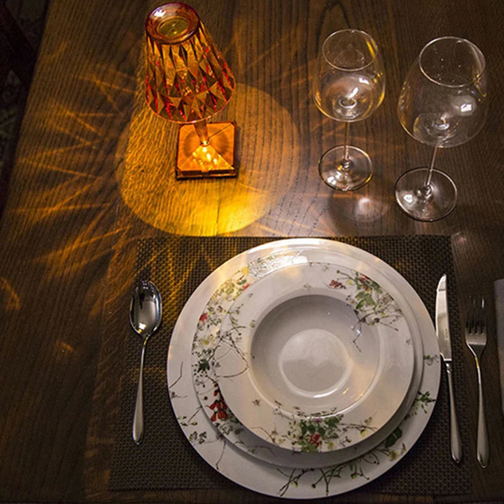 RadiantGem - Candeeiro de Mesa de Cristal LED
