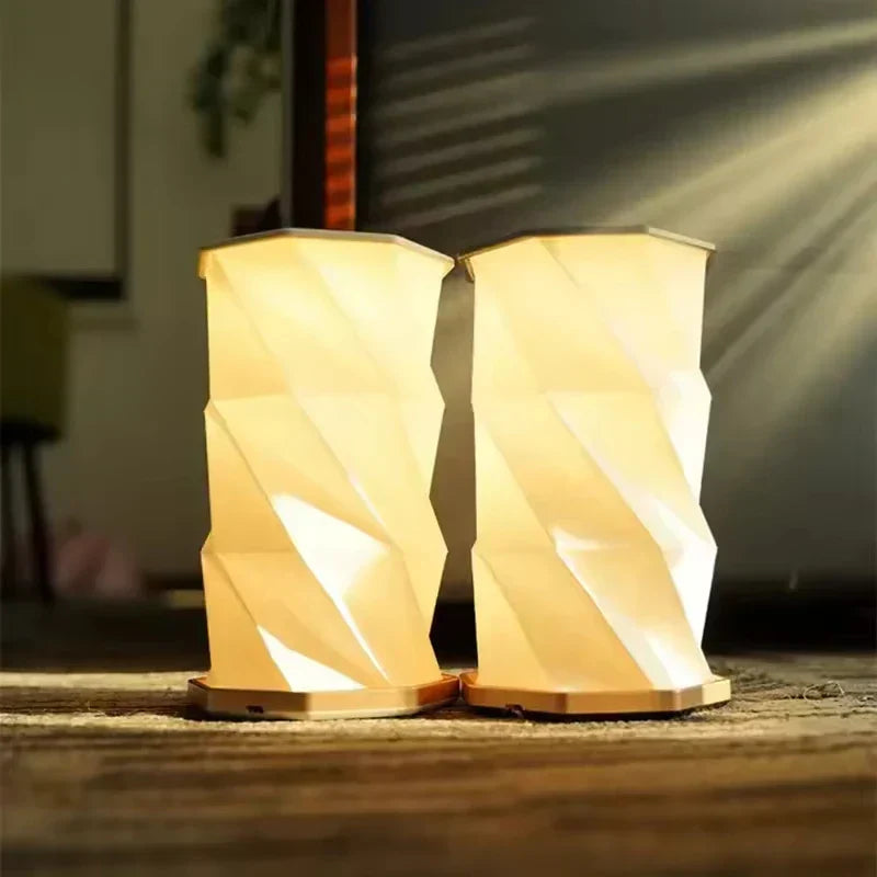 CrystalGlow - Candeeiro de Mesa de Cristal Recarregável, Iluminação LED Sem Fios com Função de Regulagem