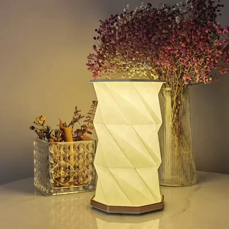 CrystalGlow - Candeeiro de Mesa de Cristal Recarregável, Iluminação LED Sem Fios com Função de Regulagem