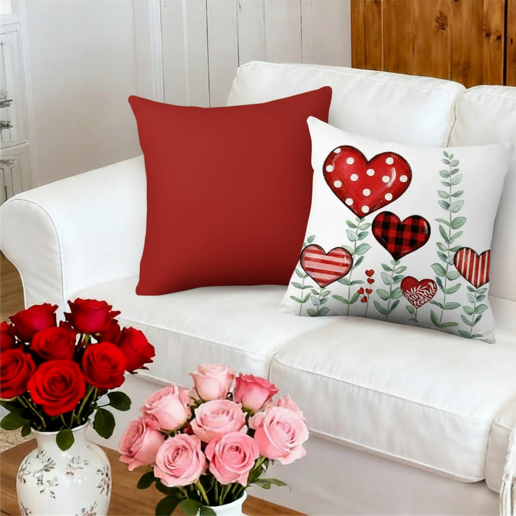 Decorative Pillow Set Valentine's Day Heart Pattern