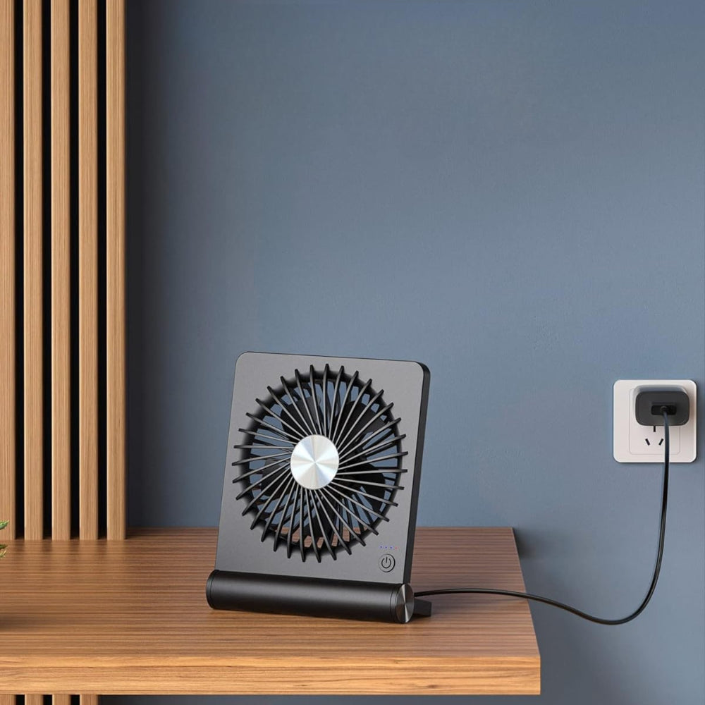 Ventilatore da tavolo portatile USB, silenzioso e compatto per la casa