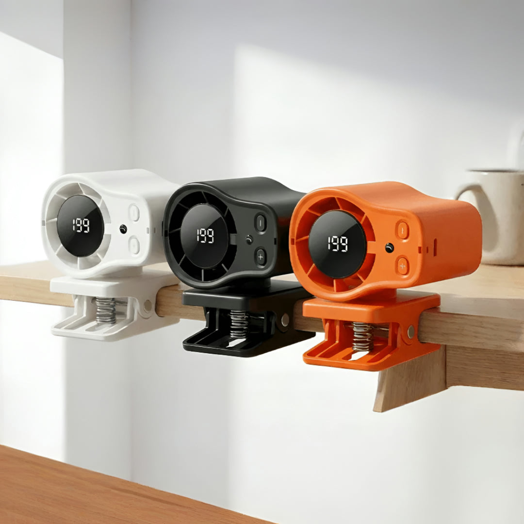 Portable Clip Fan Cooling Desk Car LED