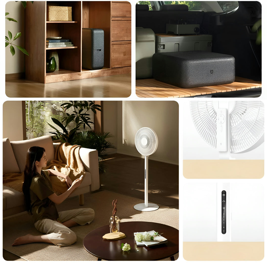 Rechargeable Silent Pedestal Fan with Adjustable Rotation