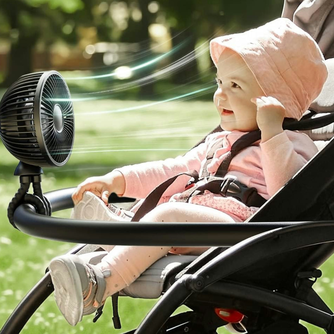 Ventilatore Raffreddamento Portatile Clip Passeggino USB