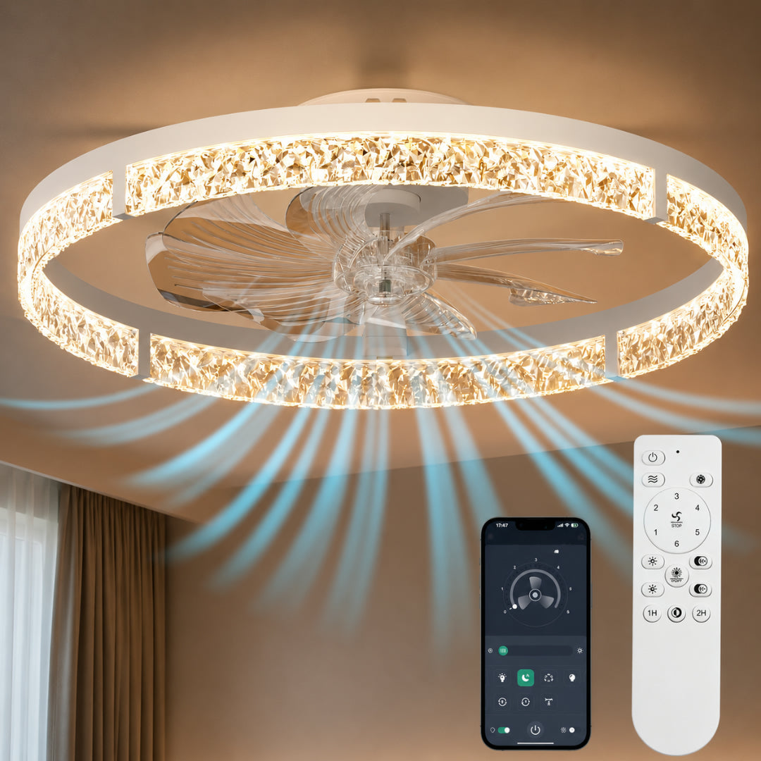 Ventilatore Soffitto LED Moderno Telecomando Silenzioso